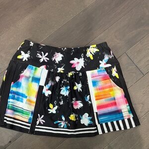 Lucky in Love Vibrant Floral and Striped Mini Skirt